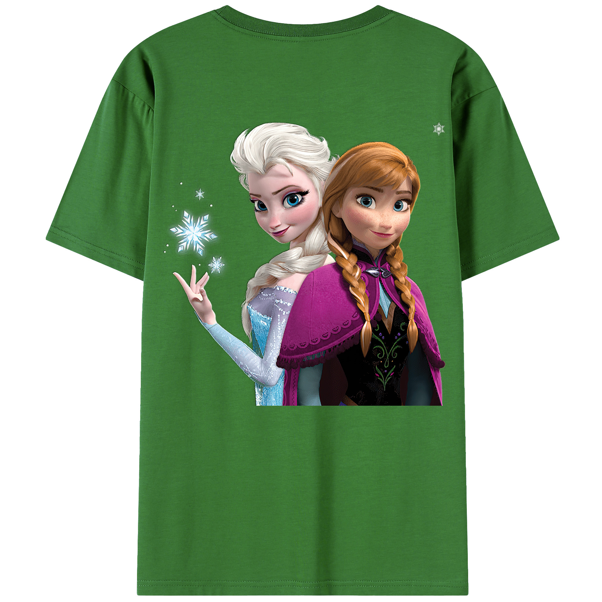 （画像用） アナと雪の女王 アンナ エルサ Frozen Anna Elsa レディース半袖Tシャツ(バックプリント)